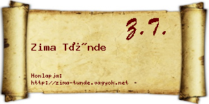 Zima Tünde névjegykártya