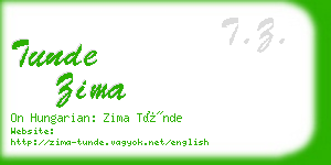 tunde zima business card
